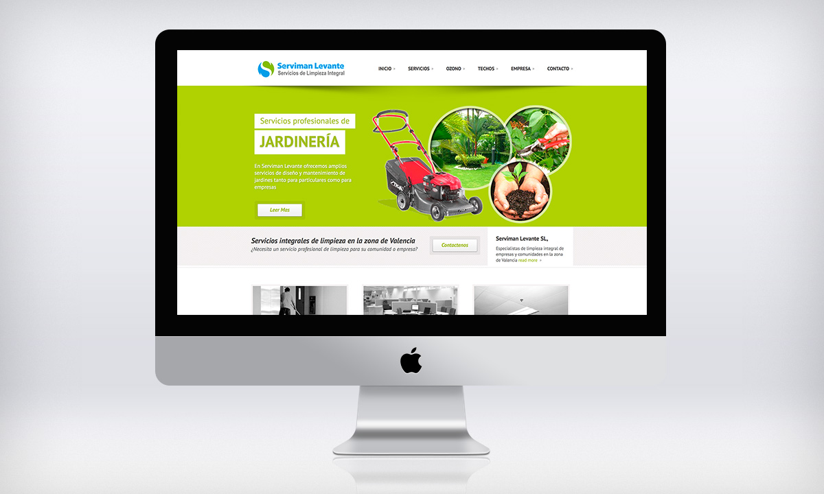 Diseño de pagina Web presencial para una empresa de limpieza, Serviman Levante