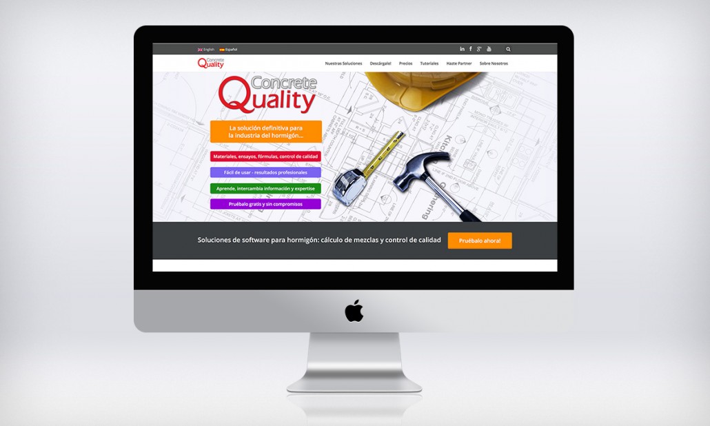 Diseño de pagina Web corporativa para una empresa especializada en tecnología relacionada a la industria del hormigón.