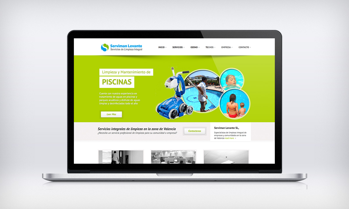 Diseño de pagina Web responsive para una empresa de limpieza, Serviman Levante