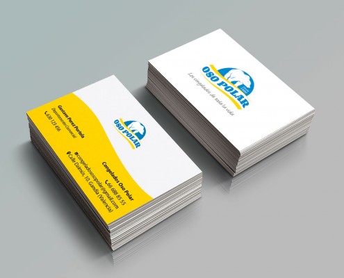 Diseño de tarjetas de visita para empresa de alimentos congelados