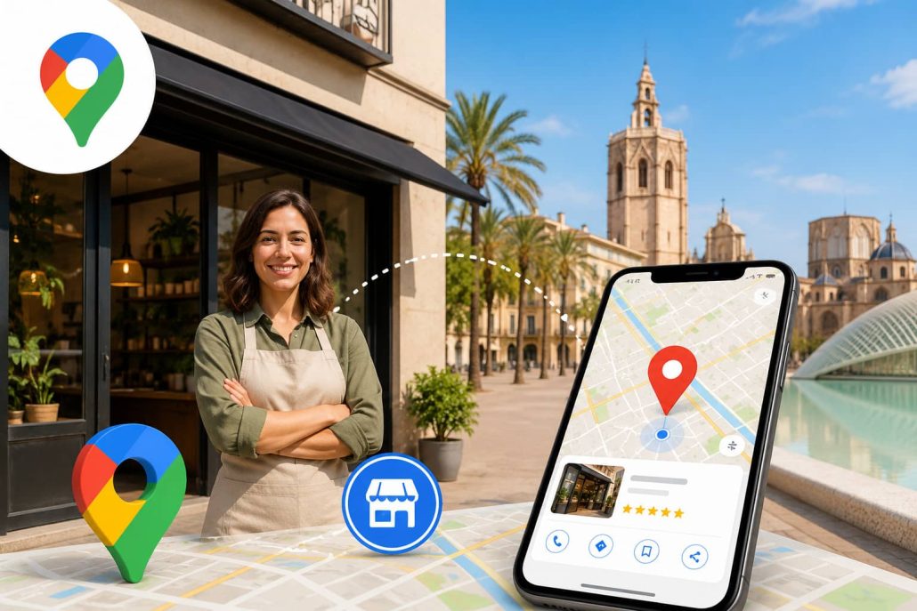 Negocio local en Valencia optimizado para aparecer en Google Maps y mejorar su visibilidad en las búsquedas locales.