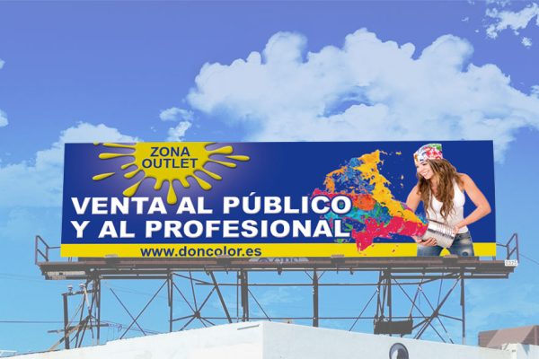 Diseño de lona publicitaria para Doncolor