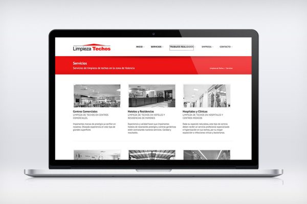 Diseño de pagina Web corporativa para una empresa de limpieza de techos en Valencia