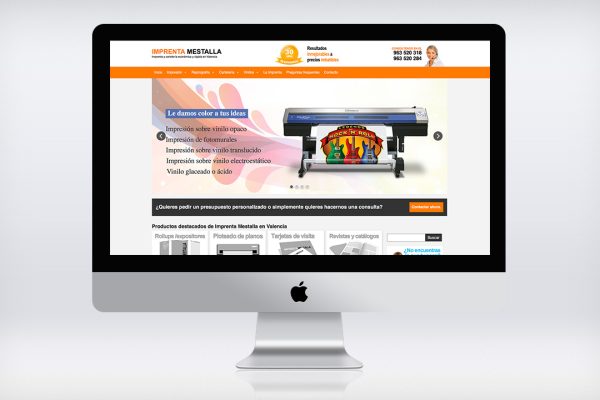 Diseño Web para Imprenta Mestalla en Valencia