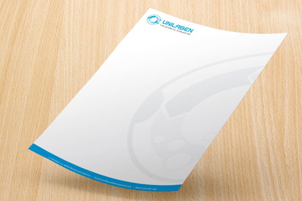 Diseño de folios con membrete para Unilaben